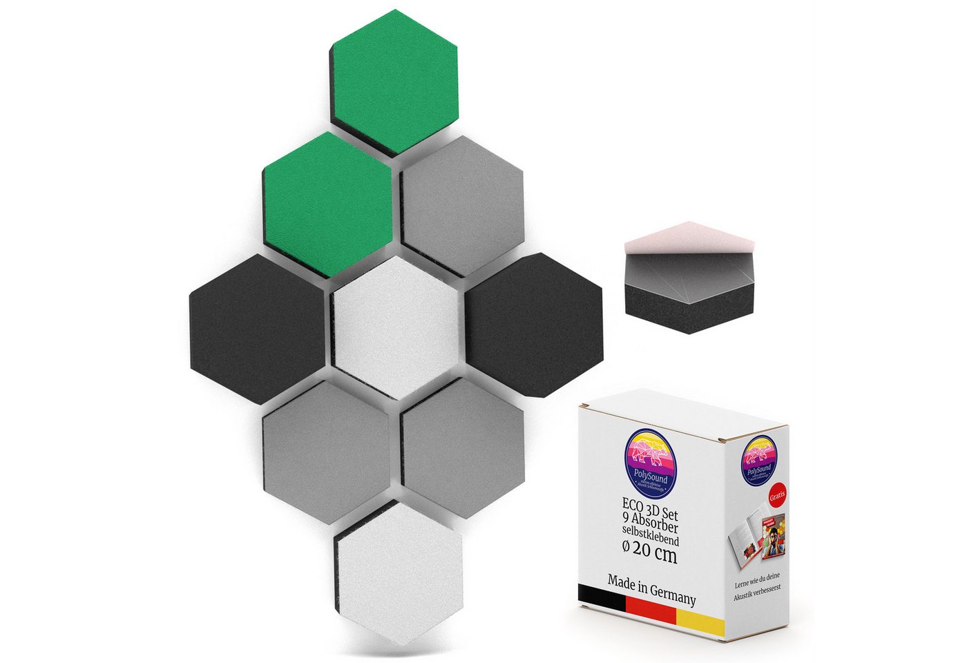 PolySound Dekorpaneele PolySound® ECO Akustikpaneele selbstklebend - Extra schalldämmend von PolySound