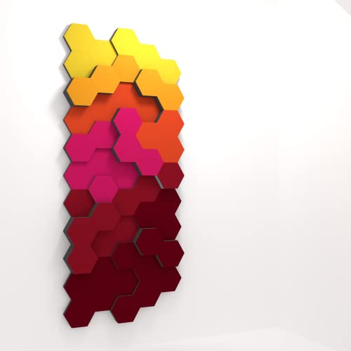 PolySound Schalldämmung Akustik Schaumstoff Absorber selbstklebend [Update: bis zu 5mal neu positionieren/umkleben] ECO Hexagon Wall-Set Ø200mm Candy made in Germany von PolySound