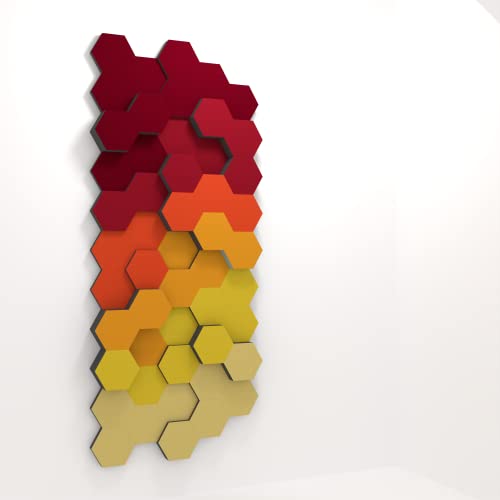 PolySound Schalldämmung Akustik Schaumstoff Absorber selbstklebend [Update: bis zu 5mal neu positionieren/umkleben] ECO Hexagon Wall-Set Ø200mm Meltdown made in Germany von PolySound