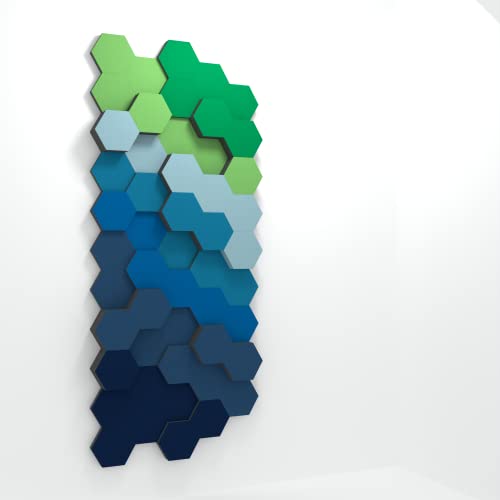 PolySound Schalldämmung Akustik Schaumstoff Absorber selbstklebend [Update: bis zu 5mal neu positionieren/umkleben] ECO Hexagon Wall-Set Ø200mm Spring made in Germany von PolySound
