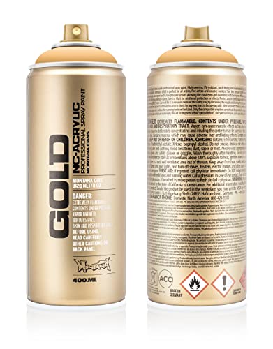 PolySound Sprühfarbe Dose: Montana Cans Gold Creme Orange +HowTo – Magazin - Breites Farbspektrum & besonders hohe Deckkraft - für Künstler & Kreative von PolySound