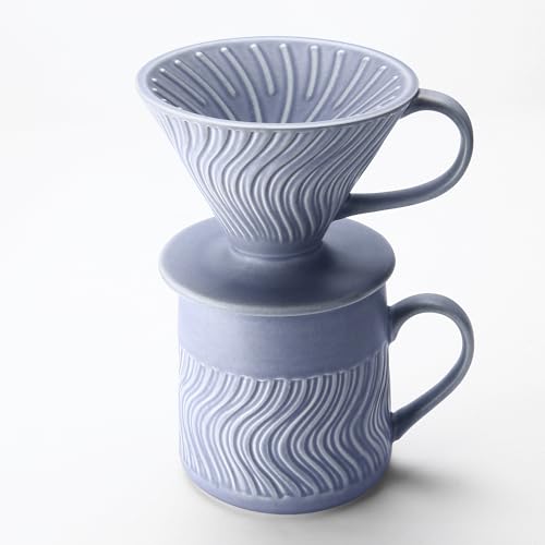 Polydremio Keramik-Kaffeemaschine mit 100 Blatt Papierfilter, 473 ml Kaffeebecher und Kaffee-Tropfer, Violett von Polydremio