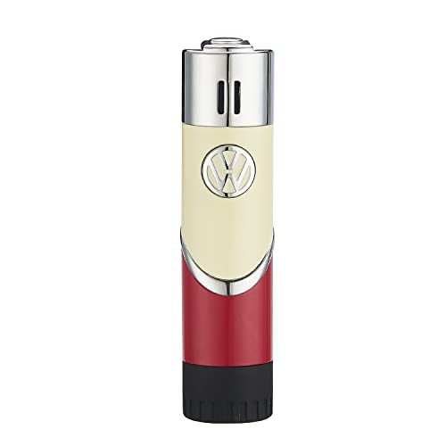 VW Gasfeuerzeug - VW Bus Typ 2 T1 (Variante 3) - Original Volkswagen Bus Samba Retro Feuerzeug Nachfüllbar Zigarettenetui Metall Gas Souvenir Geschenk Fan Idee Set Metall Box von Polyflame