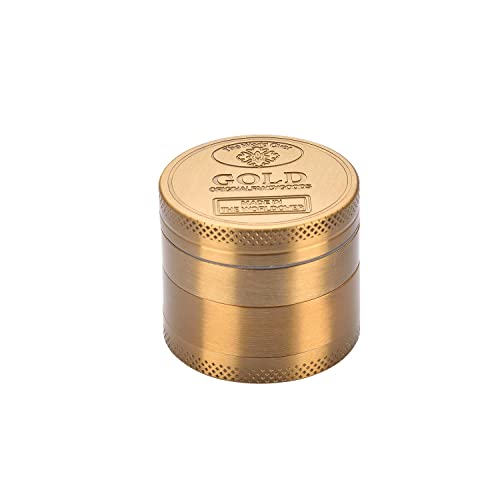 Polyflame Grinder Gold 40mm Metall 4-TLG. mit Sieb Crusher Tabak Gewürz Herb Kräuter Mühle 10 von Polyflame