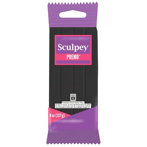 Polyform Premo Sculpey Polymerlehm, 8 Unzen, Schwarz, 1 Packung, 227 Ml von Sculpey