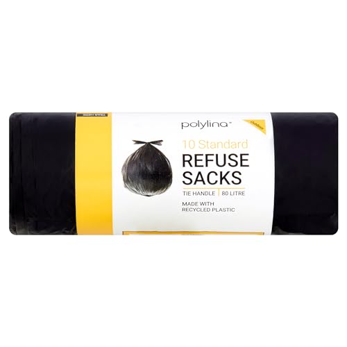 Polylina, Müllsäcke, Müllbeutel, Aus recyceltem Kunststoff, Schwarz, Standard von Polylina
