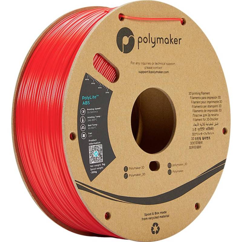 Polymaker Filament 3 D Drucker Abs Poly Lite Geruchsarm 2.85 Mm 1000 G Rot B-Ware von Polymaker