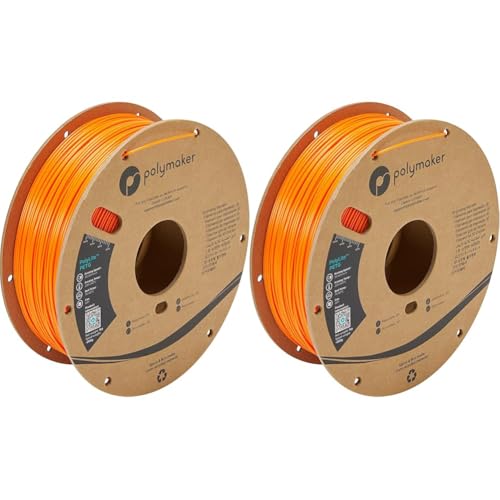 Polymaker PB01009 PolyLite Filament PETG hitzebeständig, hohe Zugfestigkeit 1.75mm 1000g Orange 1St. (Packung mit 2) von Polymaker