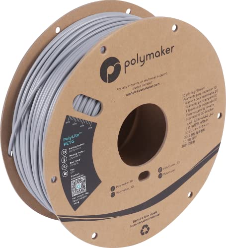 Polymaker PB01016 PolyLite Filament PETG hitzebeständig, hohe Zugfestigkeit 2.85mm 1000g Grau 1St. von POLYMAKER