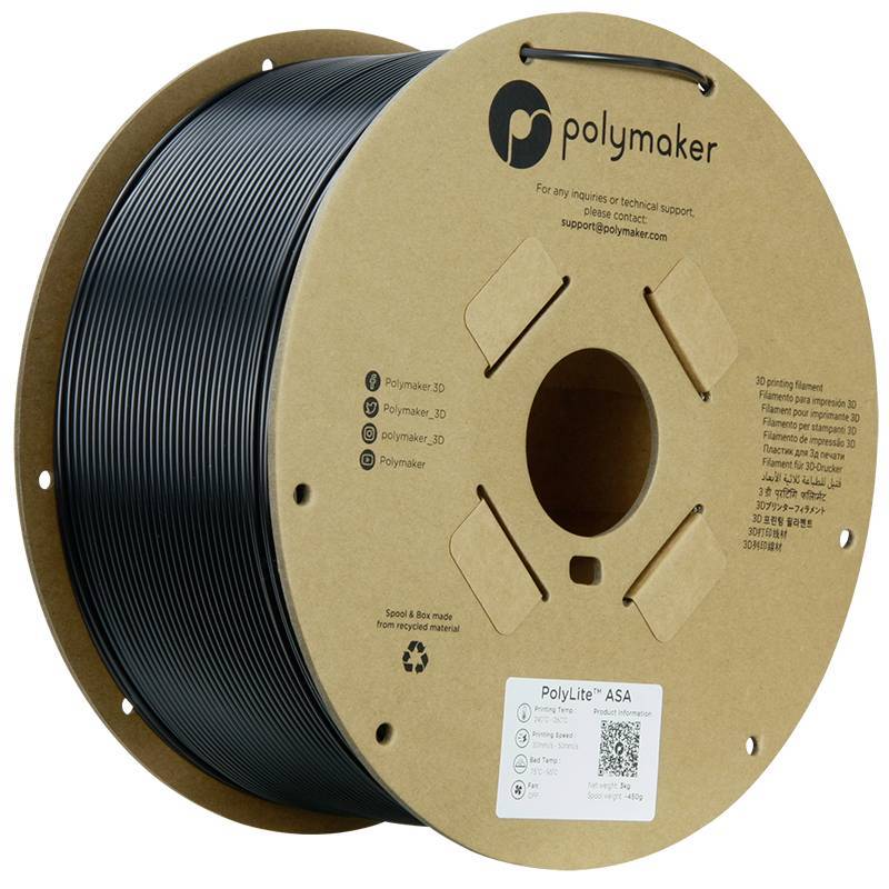 Polymaker PF01024 Black Filament ASA UV-beständig witterungsbeständig schlagfest von Polymaker