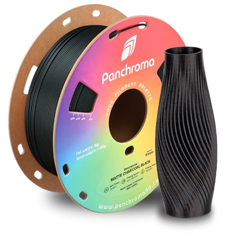 Polymaker Panchroma Matte PLA-Filament, mattes Anthrazit-Schwarz, 1,75 mm, 1 kg, 3D-Druck-Filament, ehemals Polyterra mattes 3D-Drucker-PLA-Filament, passend für die meisten FDM-3D-Drucker, 1-kg-Spule von Polymaker