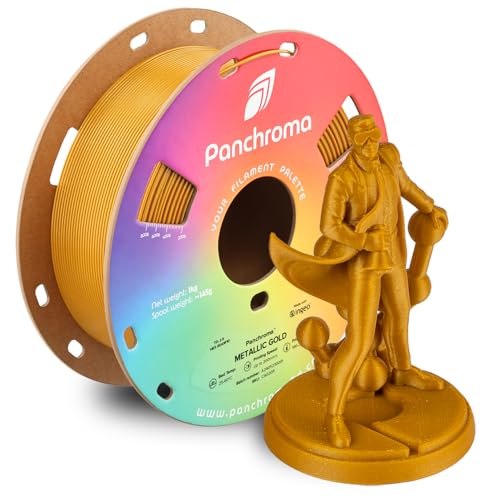 Polymaker Panchroma Metall PLA Filament 1.75mm Gold 1.75mm 3D Druck Filament Spule 1kg Panchroma 1.75 Gold Metallic Glänzend PLA für 3D Drucker von Polymaker