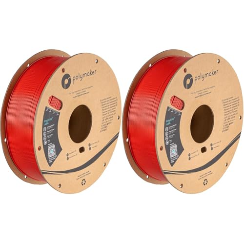 Polymaker PolyLite ASA Rot - 1.75mm - 1kg (Packung mit 2) von Polymaker