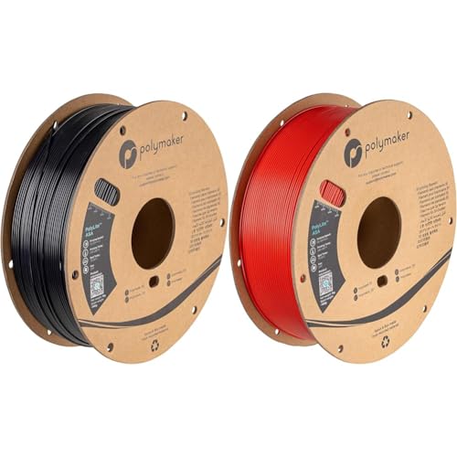 Polymaker PolyLite ASA Schwarz - 1.75mm - 1kg & PolyLite ASA Rot - 1.75mm - 1kg von Polymaker