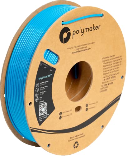 Polymaker PolySmooth PVBFilament 285 mm blaues Filament 750 g Kartonspule blaues PVBFilamentdruck wie PLAFilament 285 leicht glättbar Nachprozess mit IPAAlkohol funktioniert mit Polyscher von Polymaker