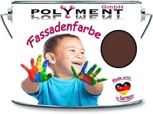 Polyment GmbH 2 Liter hochwertige Silikonharz Fassadenfarbe Sockelfarbe RAL-Farbtonkarte (RAL 8016 Mahagonibraun) von Polyment GmbH