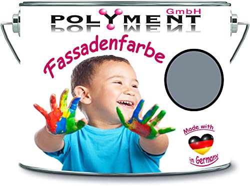 Polyment GmbH Fassadenfarbe mit Lotuseffekt hochwertige Silikonharzfarbe Sockelfarbe RAL 7000 Fehgrau von Polyment GmbH
