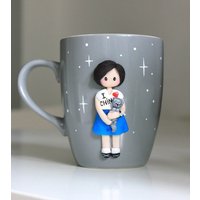 Dekoriert Personalisierte Tasse. Polymer Clay Verzierte Handgemachte Dekorierte von PolymerClayGiftsShop
