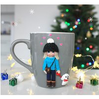 Verzierte Personalisierte Tasse. Fimo Verzierte Handgemachte von PolymerClayGiftsShop