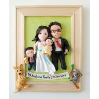 Handbemalte Frau Mit Portrait Illustration Einer Stilvollen von PolymerClayPortraits