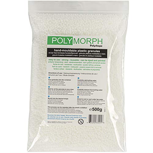 Polyshape Polymorph - formbare Plastikgranulate für Selbermachen, Zahnprothesen, Vampirzähne, Spezialeffekte - 500g Beutel von Polymorph