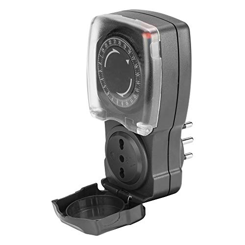 POLY POOL - PP1412 Zeitgesteuerte Steckdose mit Tages-Timer für den Außenbereich - Timer Bivalente Steckdose 10/16 A 2 P+E und Stecker 16 A 2 P+E von Poly Pool