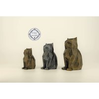 Dicke Katze Figur, Handbemalte Kätzchen Skulptur, Einzigartiges Geschenk Für Katzenliebhaber, Inneneinrichtung Deko Zuhause Und Büro von Polyrized3D