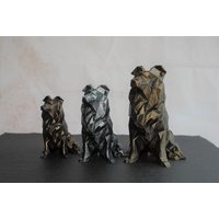 Low Poly Border Collie Figur| Hundeskulptur | 3D-Gedruckt & Handbemalt Einzigartiges Weihnachtsgeschenk Deko Für Zuhause von Polyrized3D
