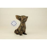 Low Poly Chihuahua Figur, Handbemalte Chi Skulptur, Einzigartiges Geschenk Für Hundeliebhaber Und Haustierbesitzer, Deko Zuhause von Polyrized3D