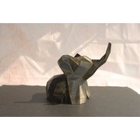 Low Poly Elefant Figur | Baby Skulptur 3D-Gedruckt & Handbemalt Einzigartiges Weihnachtsgeschenk Deko Für Zuhause von Polyrized3D