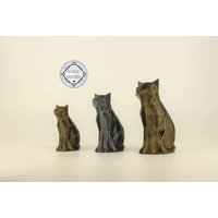 Low Poly Katze Figur, Handbemalte Kätzchen Skulptur, Einzigartiges Geschenk Für Katzenliebhaber, Inneneinrichtung Deko Zuhause Und Büro von Polyrized3D