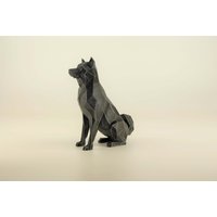 Low Poly Shiba Inu Figur, Handbemalte Akita Skulptur, Einzigartiges Geschenk Für Hundeliebhaber Und Haustierbesitzer, Deko Zuhause von Polyrized3D