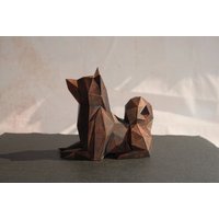 Low Poly Shiba Inu Hundefigur Doge | Akita Skulptur 3D-Gedruckt & Handbemalt Einzigartiges Weihnachtsgeschenk Deko Für Zuhause von Polyrized3D