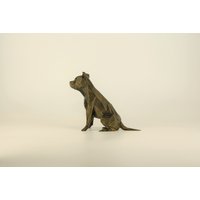 Low Poly Staffordshire Bullterrier Figur, Handbemalte American Terrier Skulptur, Einzigartiges Geschenk Für Hundeliebhaber von Polyrized3D