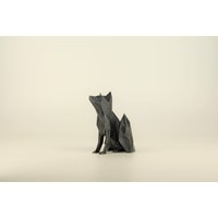 Sitzender Fuchs Figur, Handbemalte Skulptur, Einzigartiges Geschenk Für Tierliebhaber, Inneneinrichtung Deko Zuhause Und Büro von Polyrized3D