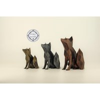 Sitzender Fuchs Figur, Handbemalte Skulptur, Einzigartiges Geschenk Für Tierliebhaber, Inneneinrichtung Deko Zuhause Und Büro von Polyrized3D