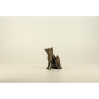 Sitzender Fuchs Figur, Handbemalte Skulptur, Einzigartiges Geschenk Für Tierliebhaber, Inneneinrichtung Deko Zuhause Und Büro von Polyrized3D