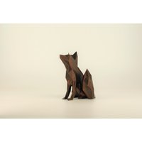 Sitzender Fuchs Figur, Handbemalte Skulptur, Einzigartiges Geschenk Für Tierliebhaber, Inneneinrichtung Deko Zuhause Und Büro von Polyrized3D