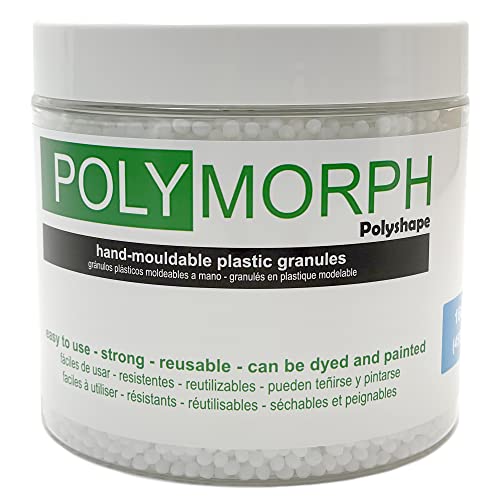 Polyshape Polymorph - formbare Plastikgranulate für Selbermachen, Zahnprothesen, Spezialeffekte - 500g Dose. von Polymorph