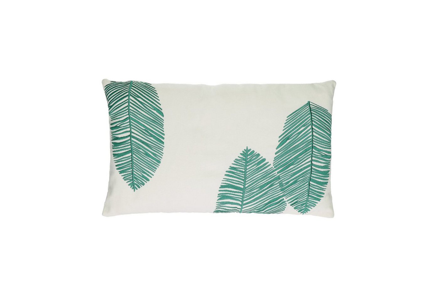 Pomax Home Collection Dekokissen Pomax Boho Kissen Leaf, Dekokissen Blatt, offwhite-grün 30 x 50 cm, Kissenliebe, Sofakissen, Boho Kissen von Pomax Home Collection