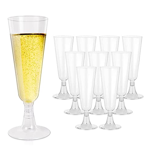 Pomeloone 24 Stück Stapelbar Sektgläser, Mehrweg Champagner Glas, Unzerbrechlich Transparent Sektglas für Party, Hochzeit, Geburtstag, Picknick (150ml) von Pomeloone