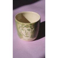 Handgemachte Keramik Kaffeetasse Handbemalte Steinzeug Tasse von Pomelopotteryshop
