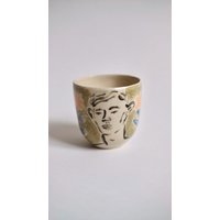 Handgemachte Steinzeug Kaffeetasse Handbemalte Keramiktasse, Einzigartige Keramik von Pomelopotteryshop