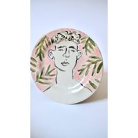 Handgemachter Keramik Speiseteller Rustikaler Steinzeug Servierteller, Moderne Küchen Deko von Pomelopotteryshop