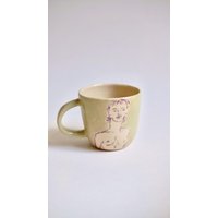 Handgetöpferte Keramiktasse Teetasse Handgetöpferte Grüner Becher Handgemachte Tasse Handtasse 3D von Pomelopotteryshop