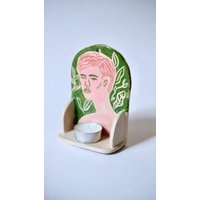 Handgefertigte Keramik Altar Regal Kristall & Kerzenhalter, Home Decor von Pomelopotteryshop