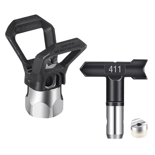 1 Stück 411 Airless Düse mit Spitzendichtung für Airless Farbsprühsysteme Reversible Sprühspitzen Airless Farbsprühgerät Airless Spray Gun Airless Düse Set für Häuser Gebäude Gartendecks Zäune (411*1) von Pomelotree