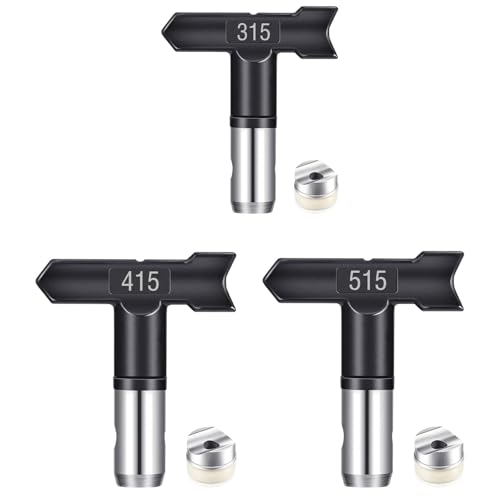 2 Stück Airless Düse mit Spitzendichtung für Airless Farbsprühsysteme Reversible Sprühspitzen Airless Farbsprühgerät Airless Spray Gun Airless Düse Set für Häuser Gebäude Zäune (Typ 315,415,515) von Pomelotree