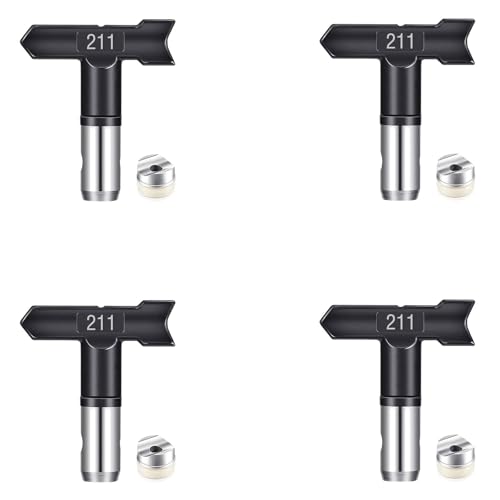 211 Airless Düse mit Spitzendichtung für Airless Farbsprühsysteme Reversible Sprühspitzen für Airless Farbsprühgerät Sprühspitze Sprühdüse Luftlose Farbe Sprühmaschine für Häuser Gebäude Zäune (211*4) 211 Airless Düse mit Spitzendichtung für Airless Farbsprühsysteme Reversible Sprühspitzen für Airless Farbsprühgerät Sprühspitze Sprühdüse Luftlose Farbe Sprühmaschine für Häuser Gebäude Zäune (211*4) von Pomelotree