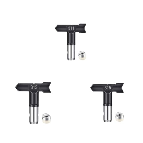 3 Stück Airless Düse mit Spitzendichtung für Airless Farbsprühgerät Reversible Sprühspitzen für Airless Farbsprühsysteme Luftloser Sprühspitzen-Organizer für Häuser Gebäude Zäune (311,313,315) 3 Stück Airless Düse mit Spitzendichtung für Airless Farbsprühgerät Reversible Sprühspitzen für Airless Farbsprühsysteme Luftloser Sprühspitzen-Organizer für Häuser Gebäude Zäune (311,313,315) von Pomelotree